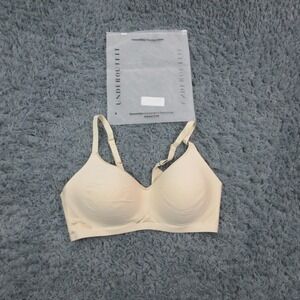 Underoutfit Pure Shape Bra Womens XL Sand Nude Wireless Satin Lightly Lined NWT